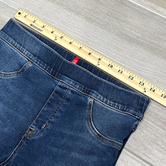 Spanx Distressed Ankle Skinny Jeans in Medium Wash Denim Women’s Size M - Picture 10 of 15